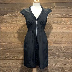 Ruffle Zipper Cap Sleeve Dress